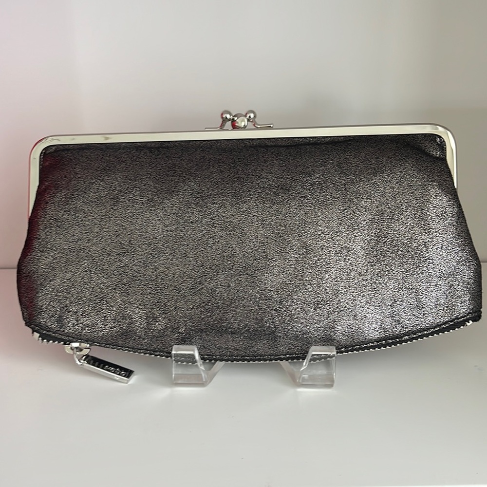 Hobo Mavis Metallic Silver Frame Clutch Wallet - Women Bags - Picture 2 of 11